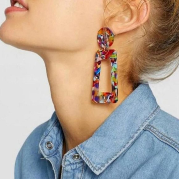 Clip On Acrylic Lightweight Earrings - Picture 1 of 3